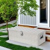 SEVOBAL Heavy Duty Tool Box Aluminum Trailer Tongue Portable for Storage Organizatio Ttool Storage Box Trailer Toolbox Open Top, Silver, 79"*38"*28" - 2 of 4