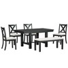 ChicFurnit Dining Sets Extendable Table Set with Footrest Upholstered Chairs and Bench for Kitchen Dining Room, Black, 64.5"*40.25"*8.75" - 2 of 4