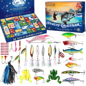 Aoibox 24 Days Fishing Advent Calendar 2025 Kit for Adults and Teens 1 Set Christmas Countdown Lure Tackle for Bass Trout Panfish - 1 of 4