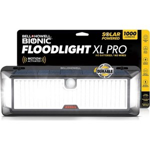 Bell + Howell Solar Lights Bionic Floodlight XL Pro 1000 Lumens Solar Powered Motion Activated Outdoor Wall Light - 1 of 4