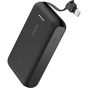 Belkin 1.75" 10000 mAh 20W Power Bank USB-C Cable & USB-C Port - Black - 1 of 4