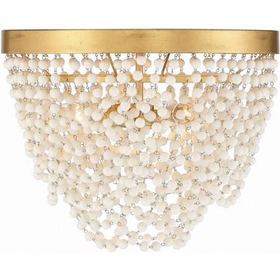 Crystorama Lighting Fiona 3 - Light Flush Mount in  Antique Gold