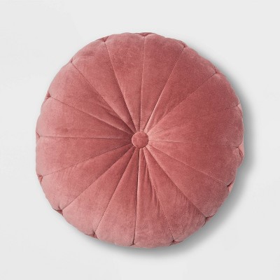 24" Oversize Velvet Round Floor Pillow Rose - Opalhouse™