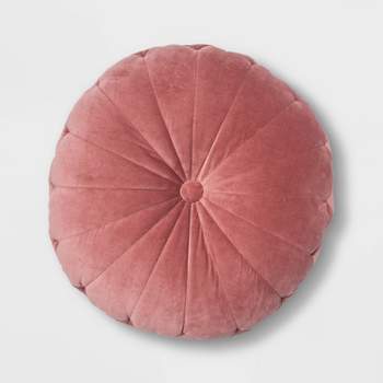 24" Oversize Velvet Round Floor Pillow Rose - Opalhouse™