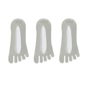 Anna-Kaci Women's Mesh Toe Socks with Non-Slip Silicone Heel Grip Ultra Low Cut Breathable No Show Sock 3-Pack - 1 of 4