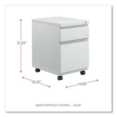 Light Gray Mobile Steel 2-Drawer Lockable File Cabinet
