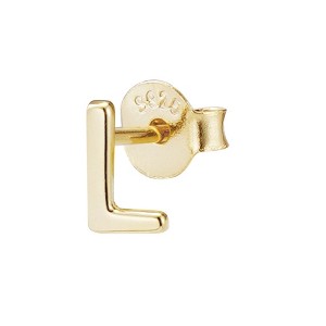 Adornia 14k Gold Vermeil .925 Sterling Silver Single Initial Stud Earring - 1 of 2
