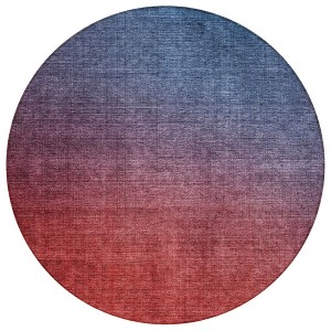 Navy Blue Red And Eggplant Ombre Washable Indoor Outdoor Area Rug - 1 of 4