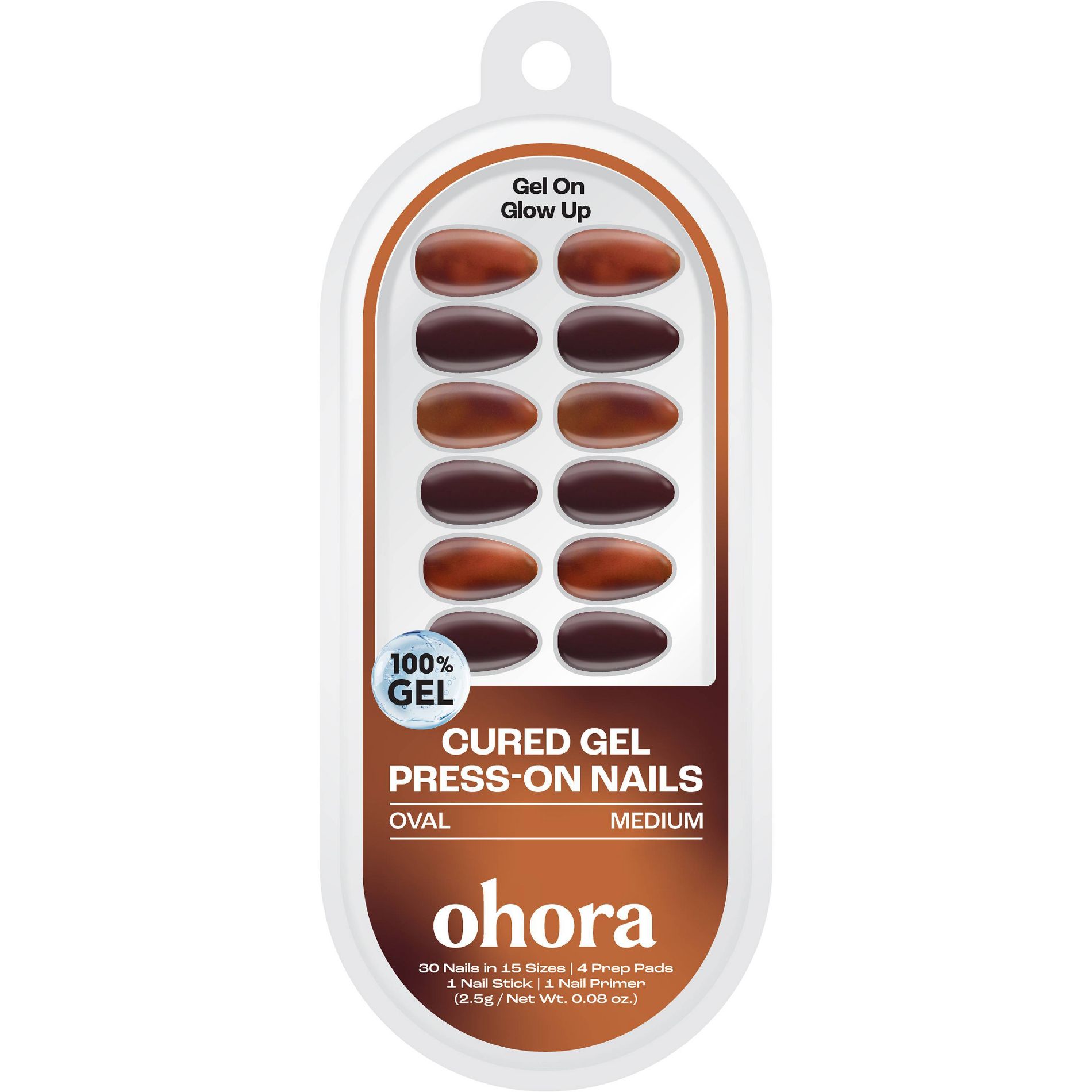 Ohora Gel Nail Art Gel Tip - Morning Espresso - 30ct
