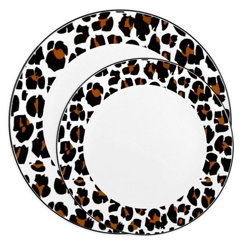 Smarty Had A Party Black With Silver Edge Rim Plastic Dinnerware Value Set  (120 Dinner Plates + 120 Salad Plates) : Target