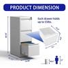 NicBex 4 Drawer/3 Drawer Metal Vertical File Cabinet with Lock,Narrow Rolling File Cabinets for Home Office Letter/Legal/A4/F4 - 2 of 4
