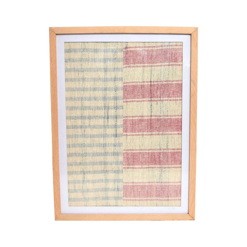 Storied Home Boho Handwoven Cotton Wall Art with Wood Frame and Plastic Cover, 1 of 8