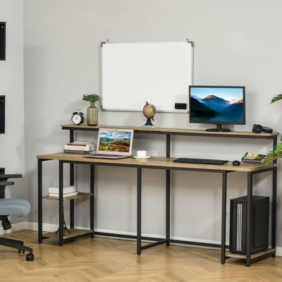 PAGED Computer Desk, Simple Modern Office Desk with 2 Cabinets and 3 Drawers, Executive Desk for Office, Study