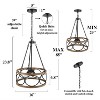 LNC Chet 4-Lights 16" Modern Farmhouse Small Drum DownLights Chandelier, Antique Brown and Matte Black - 4 of 4
