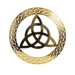 Slickblue Celtic Metal Wall Art – 12" Round Hanging Decor in 8 Irish Designs & 4 Finish Options for Home - 1 of 4