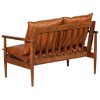 vidaXL 2-Seater Sofa Real Leather with Acacia Wood - Brown - 2 of 4