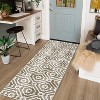 Washable Area Rug Geometric Trellis Rug Foldable Thin Living Room Bedroom Non Slip Stain Resistant Distressed Carpet - 4 of 4
