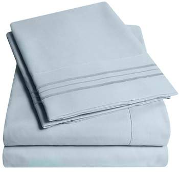 Sweet Home Collection  Fitted Sheet Brushed Microfiber Bottom Sheets With  Built In Sheet Straps, Full, White : Target