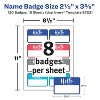 Avery Flexible Hello My Name Is Name Tags, 2-1/3" x 3-3/8", White with Assorted Colored Border, 120 Removable Name Badges (08722) - 4 of 4