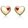 Guili 14K Gold Plated Heart Stud Earrings with Vibrant Red Enamel Finish for a Playful, Romantic Accent Perfect for Daily or Date Night Wear - 2 of 3