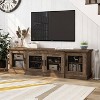 Sartell 4 Door TV Stand for TVs up to 75" Reclaimed Oak - HOMES: Inside + Out: Farmhouse Style, Adjustable Shelves, Mesh Doors - image 2 of 4