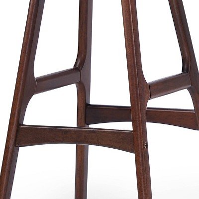 Mid-Century Modern Upholstered Dark Beige Barstools, Set of 2