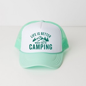 Simply Sage Market Life is Better When You're Camping Adult Foam Trucker Hat - 1 of 1