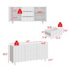 FUFU&GAGA White Wave - Front Storage Cabinet Accent Cabinet Buffet  - 3 - Drawer & 2 - Door Organizer for Bedroom/Living Room - 4 of 4
