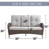 Gymojoy Outdoor 3-Seat Sofa PE Wicker Sofa Patio Sofa Couch - 3 of 4