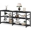 70.9in Entryway Table with Open Shelves and Industrial X-Back Frame, Extra Long Console Table for Behind Sofa or Hallway-3irtyhousy - 2 of 4