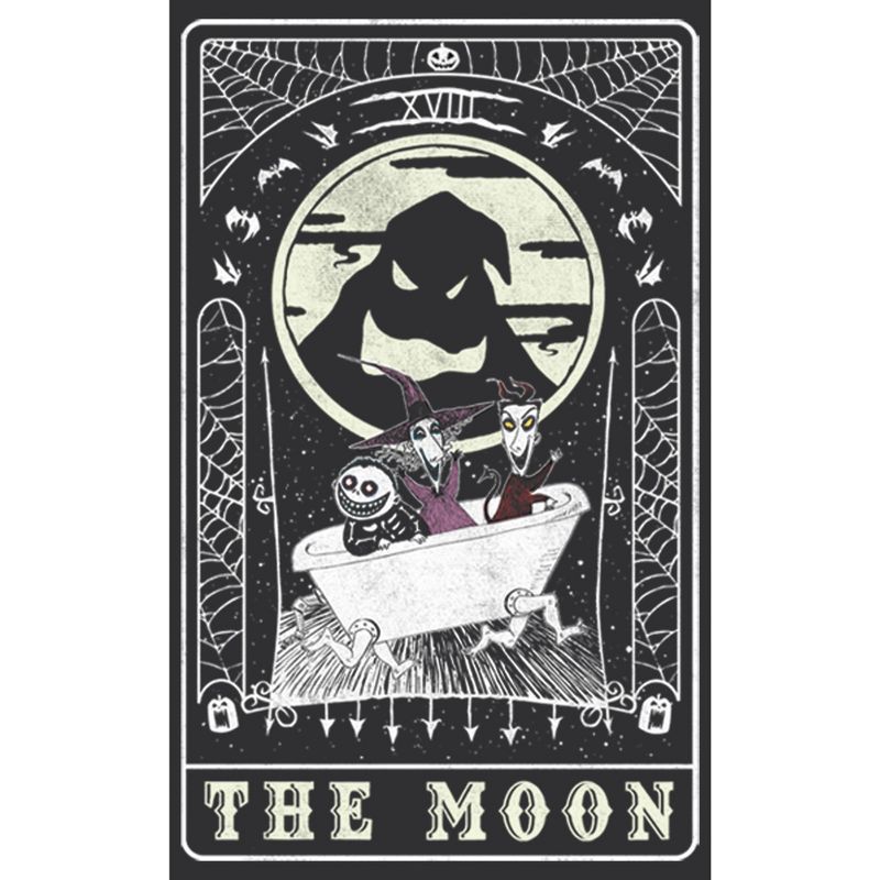 Women's The Nightmare Before Christmas Halloween Oogie Boogie and his Boys Moon Tarot Card Racerback Tank Top, 2 of 5