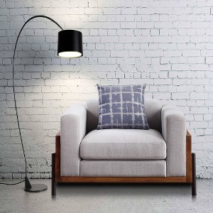 45" Pelton Chair Fabric/Walnut - Acme Furniture: Linen Upholstery, No Assembly, Wood Frame, Foam Cushions - 1 of 4