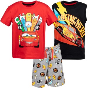 Disney Lion King Toy Story Mickey Mouse Cars T-Shirt Tank Top and French Terry Shorts 3 Piece Outfit Set Little Kid to Big Kid - 1 of 4