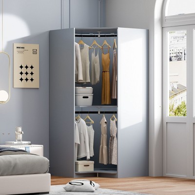 Polygon Corner Wardrobe, Gray