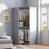 NicBex 63.60"H Armoire Corner Wardrobe Closet Storage Cabinet with Pole & Shelves for Bedroom - 2 of 4