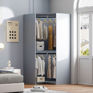 Polygon Corner Wardrobe, Gray - 1 of 4