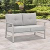 COWLOWN Outdoor Patio Loveseat Sofa, Aluminum Frame 2-Seat Couch with Soft Cushions, All-Weather Furniture for Garden, Poolside, Lawn - 3 of 4