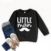 The Juniper Shop Little Man Mustache Toddler Sweatshirt - 4T - Black - 3 of 4