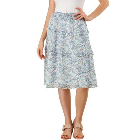 Womens floral hotsell skirt knee length