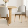 7-Piece Oval Dining Table Set, Modern Wood Table in Black or Oak with 6 Upholstered Chairs, Solid Wood Legs-Maison Boucle - 2 of 4