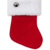 Northlight 6" Red Velvet Christmas Stocking with Cuff and Silver Bell Accent - 4 of 4