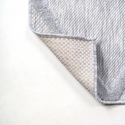 Salines 5' Square Light Gray Synthetic Trellis Rug