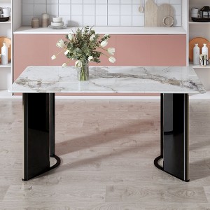 NicBex Dining Table 63" Modern Minimalist Rectangular Dining Table for Dining Room - 1 of 4