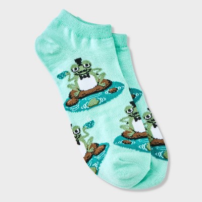 Women's Dapper Frog Low Cut Socks - Light Aqua Blue 4-10