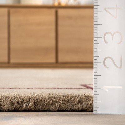 Nile Bordered Beige Wool-Blend Indoor Area Rug