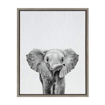 18" x 24" Sylvie Baby Elephant Framed Canvas by Simon Te Gray - Kate & Laurel All Things Decor