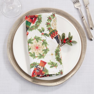 Nutcracker Design Red and Green Holiday Napkins Set of 4