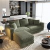 82.7'' Plush Corduroy L-Shaped Sectional Sofas with 1 Movable Ottoman, Deep Seat and Convertible Lounge Chair - 2 of 4