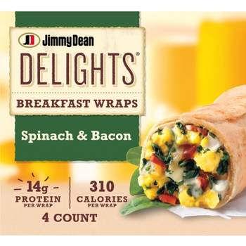 Jimmy Dean Frozen Breakfast Wraps Eggs Florentine - 17oz/4ct