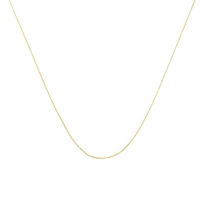 10K Gold 0.5 mm Slender & Dainty Fine Rope Chain Necklace